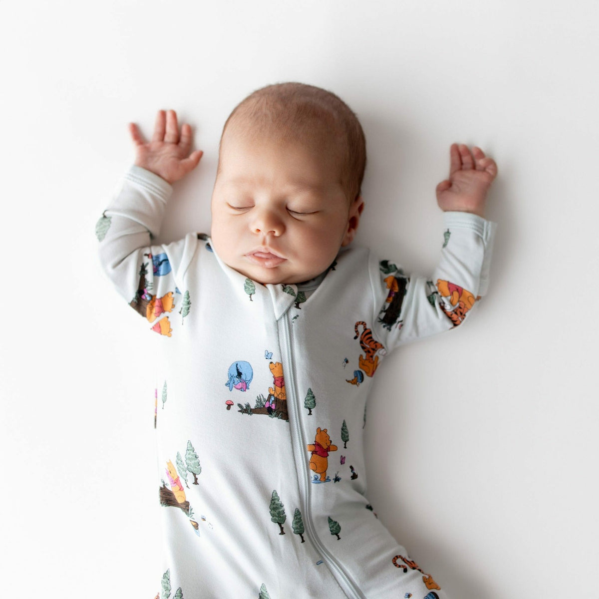 Zippered Footie in Winnie the Pooh Hundred Acre Wood | Kyte Baby