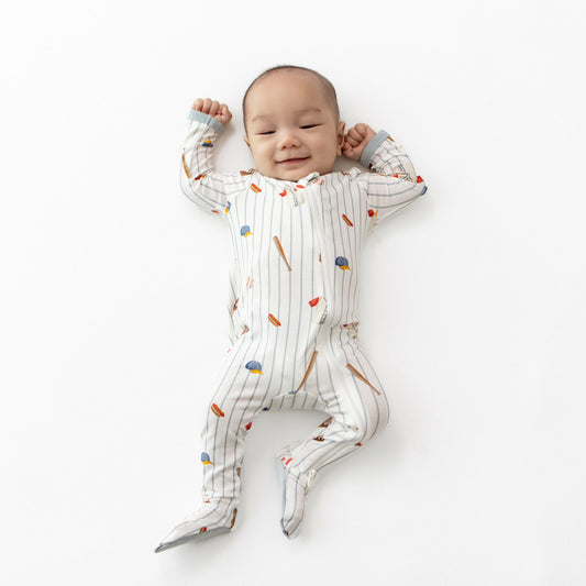 Zippered Footie in Home Run | Kyte Baby
