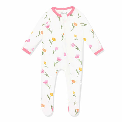 Zippered Footie in Tulip | Kyte Baby