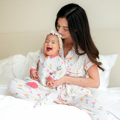 Zippered Footie in Tulip | Kyte Baby