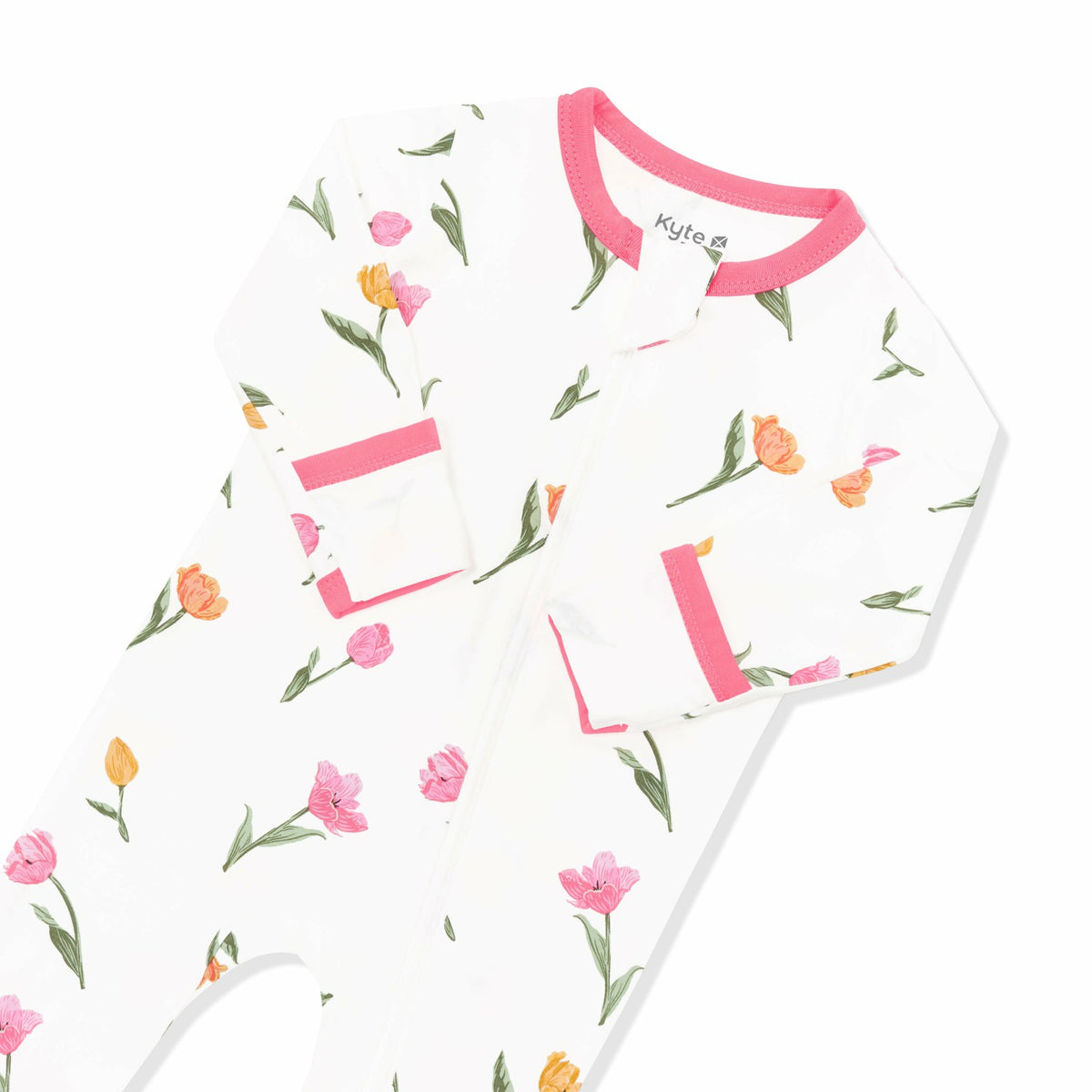 Zippered Footie in Tulip | Kyte Baby