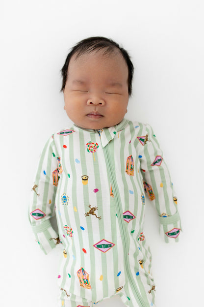 Zippered Footie in Honeydukes | Kyte Baby