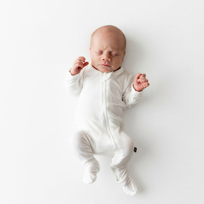Zippered Footie in Cloud | Kyte Baby
