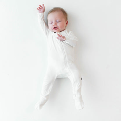 Zippered Footie in Cloud | Kyte Baby
