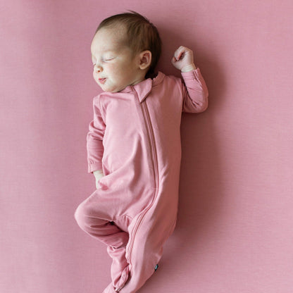 Zippered Footie in Apple Blossom | Kyte Baby