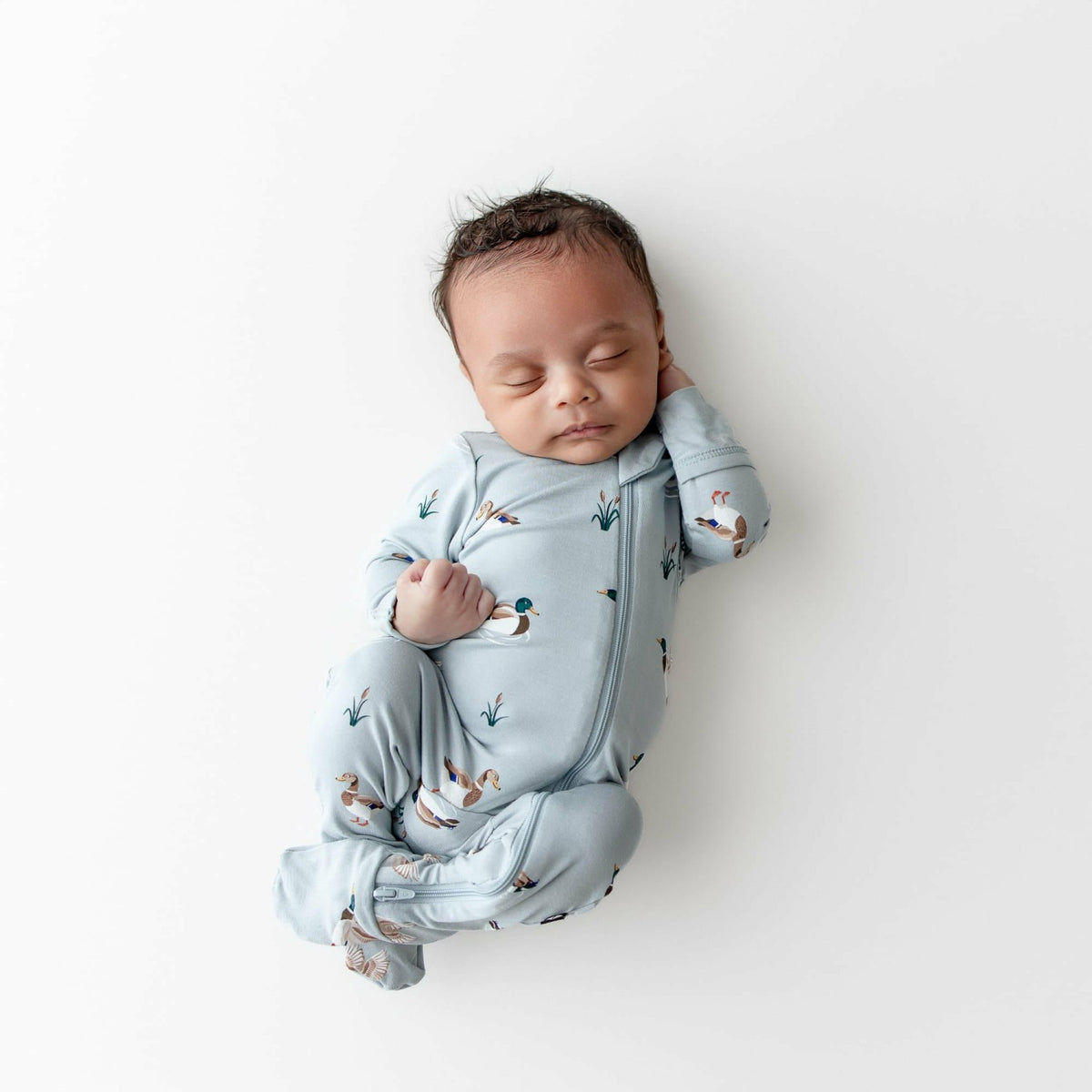 Zippered Footie in Mallard Duck | Kyte Baby