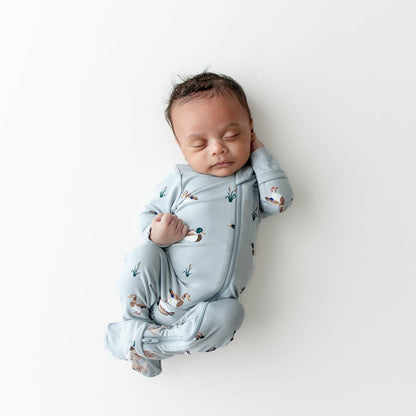 Zippered Footie in Mallard Duck | Kyte Baby