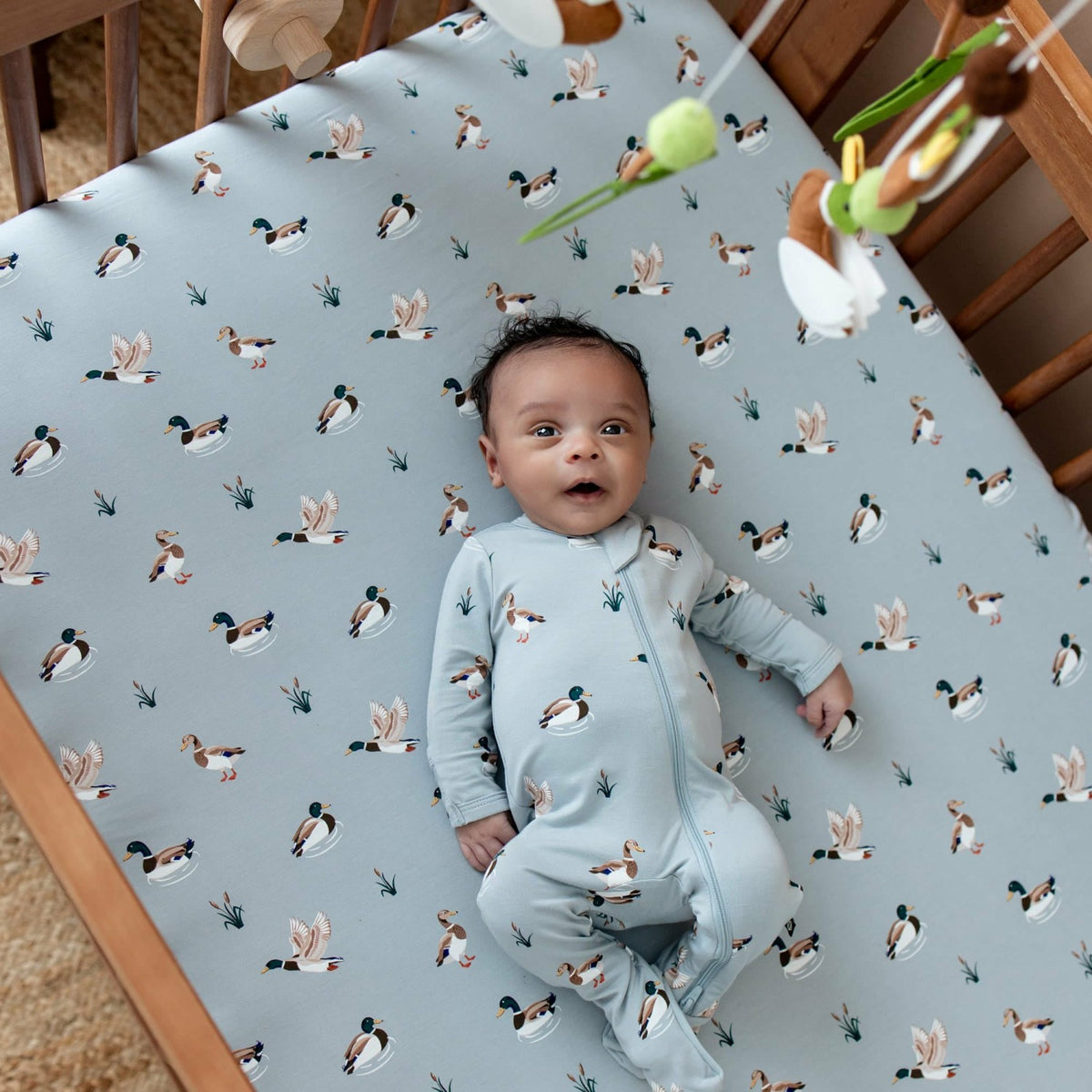 Zippered Footie in Mallard Duck | Kyte Baby