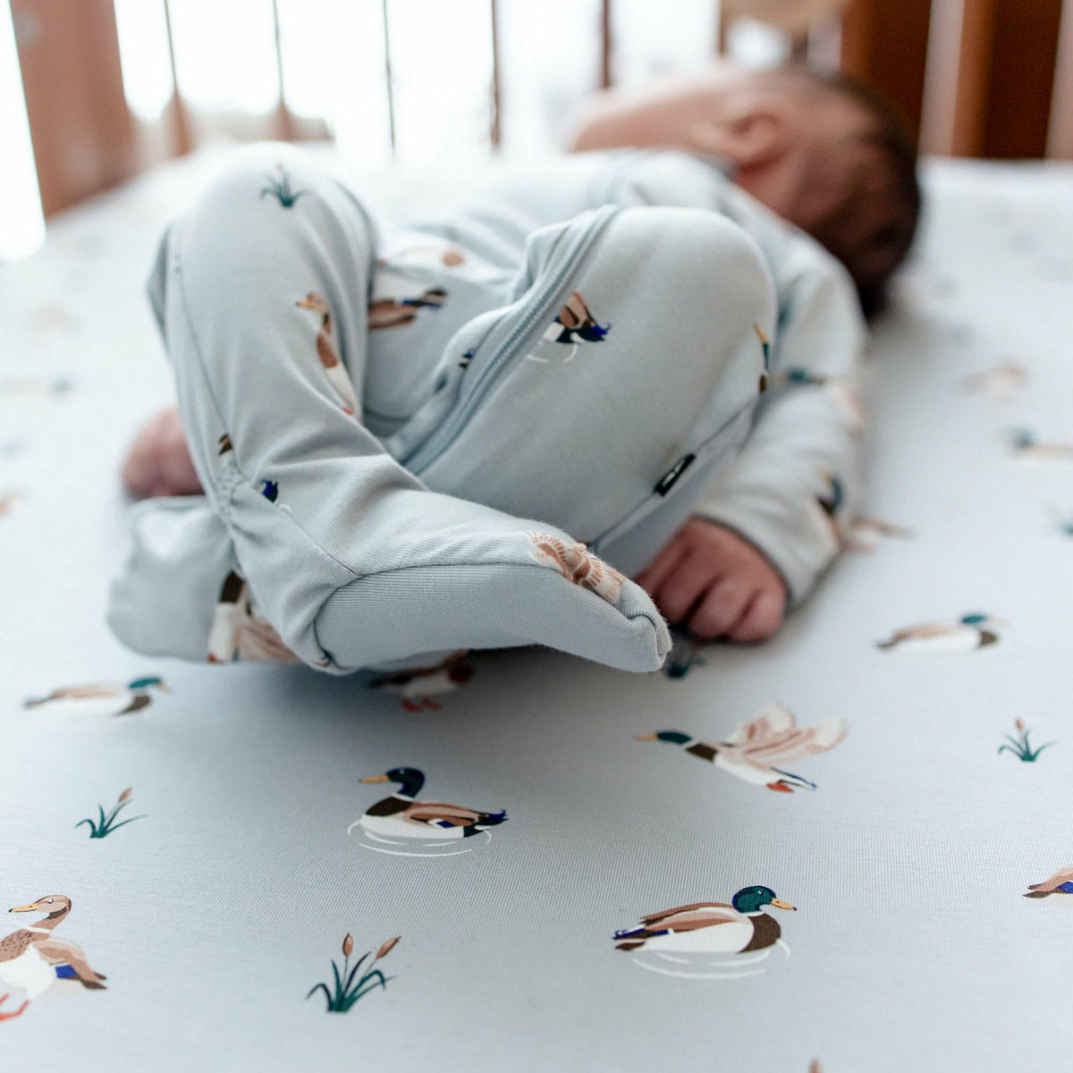 Zippered Footie in Mallard Duck | Kyte Baby