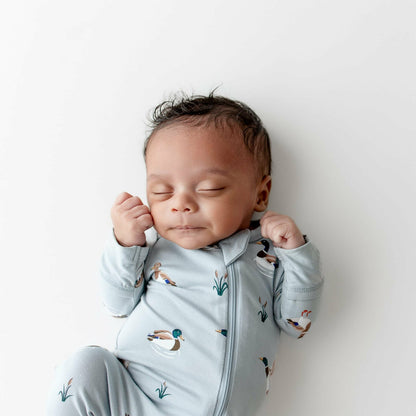 Zippered Footie in Mallard Duck | Kyte Baby