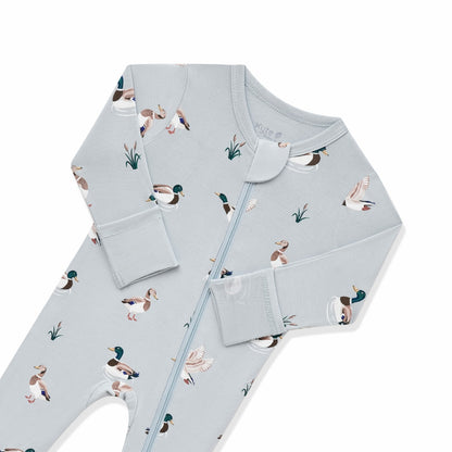 Zippered Footie in Mallard Duck | Kyte Baby