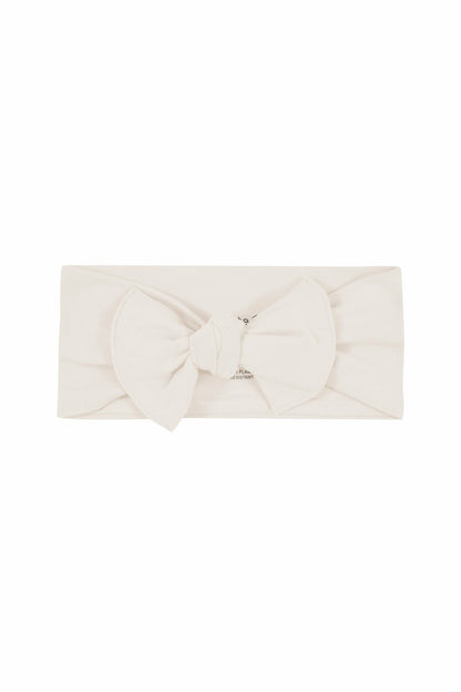 Knotted Bow Headband in Oat | Kyte Baby