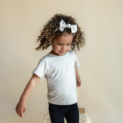 Knotted Bow Headband in Oat | Kyte Baby