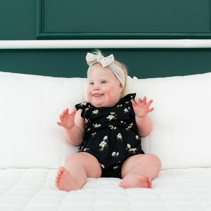 Knotted Bow Headband in Oat | Kyte Baby