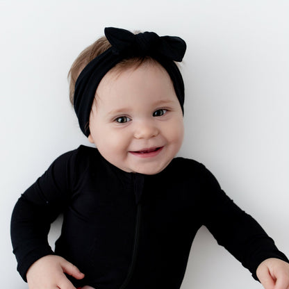 Knotted Bow Headband in Midnight | Kyte Baby