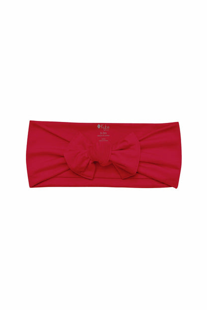 Knotted Bow Headband in Cardinal | Kyte Baby