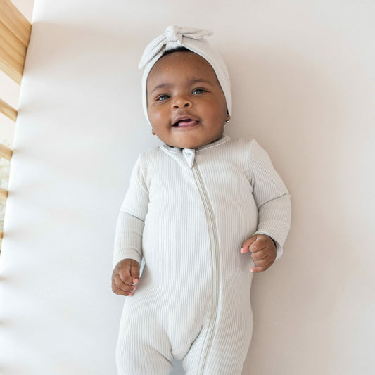 Ribbed Headwrap in Oat | Kyte Baby