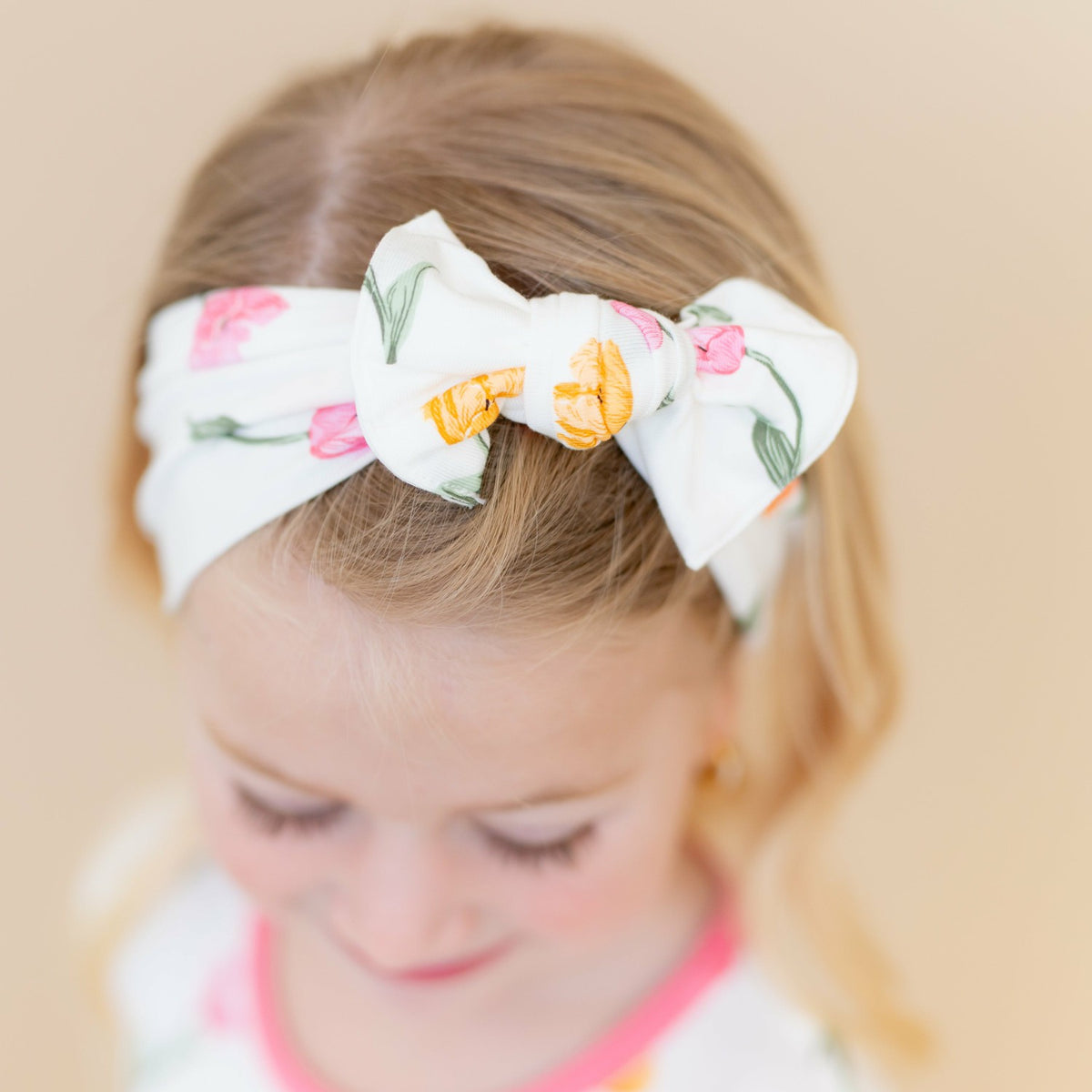 Knotted Bow Headband in Tulip | Kyte Baby