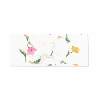 Knotted Bow Headband in Tulip | Kyte Baby