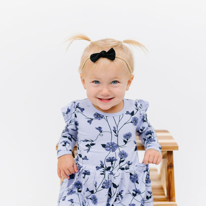 Tiny Nylon Bow in Midnight | Kyte Baby