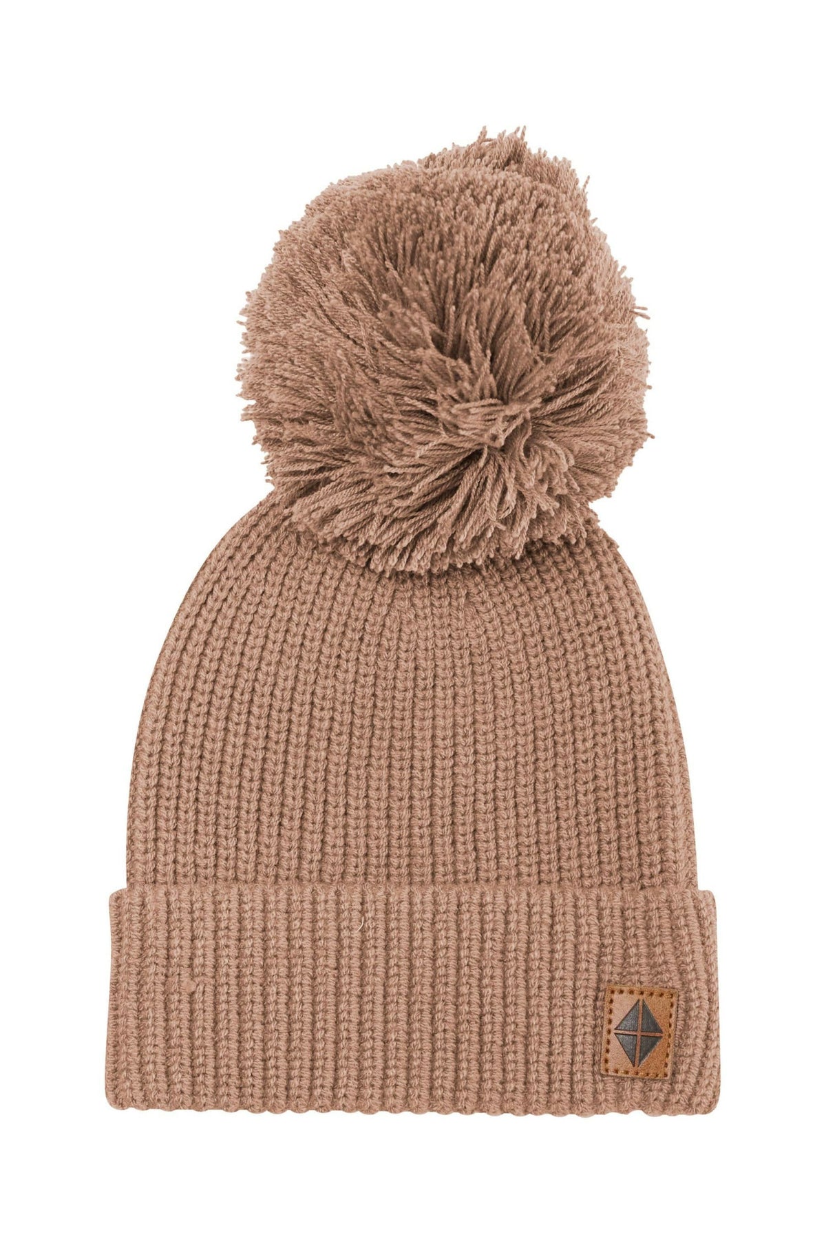 Chunky Knit Pom Beanie in Latte | Kyte Baby
