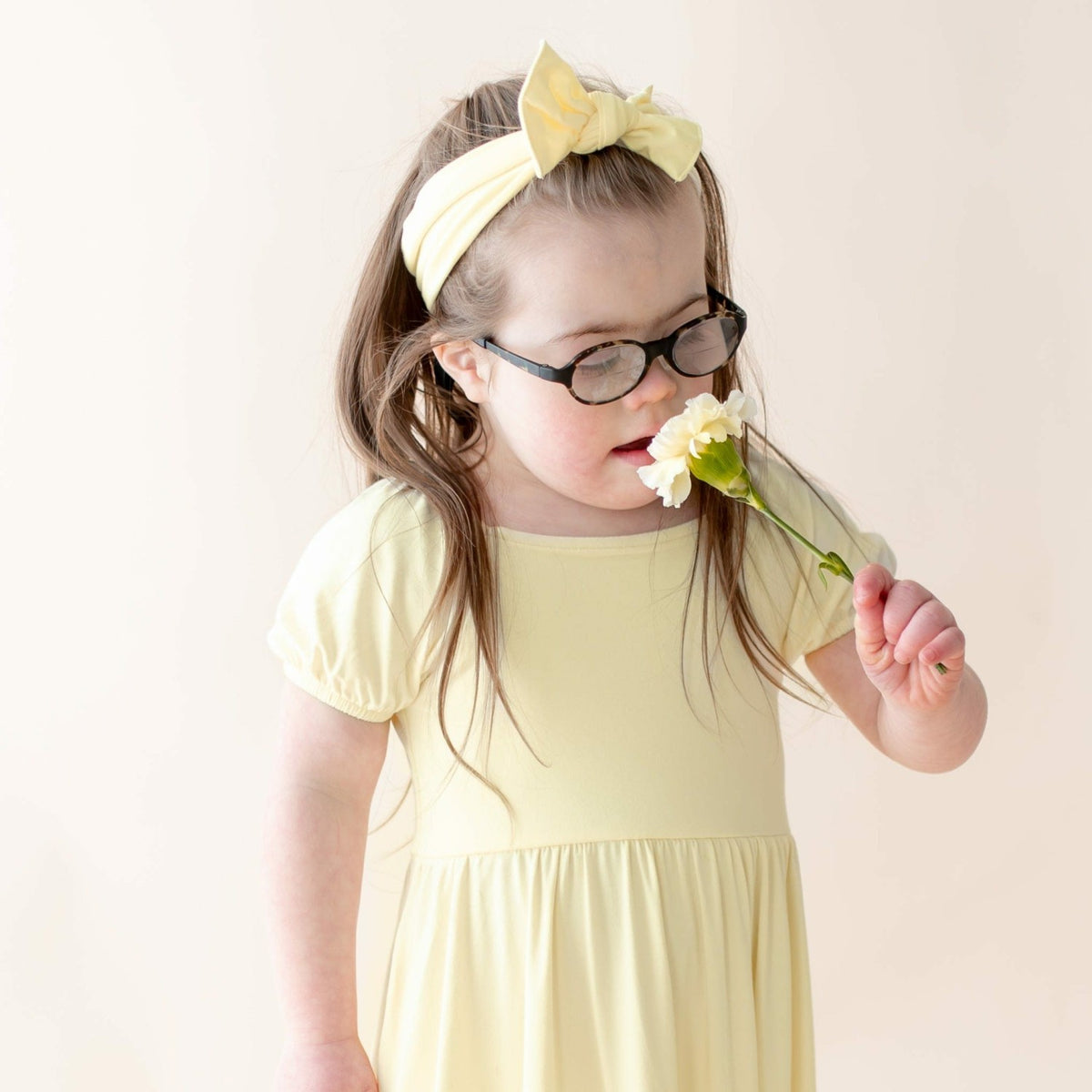 Knotted Bow Headband in Chamomile | Kyte Baby