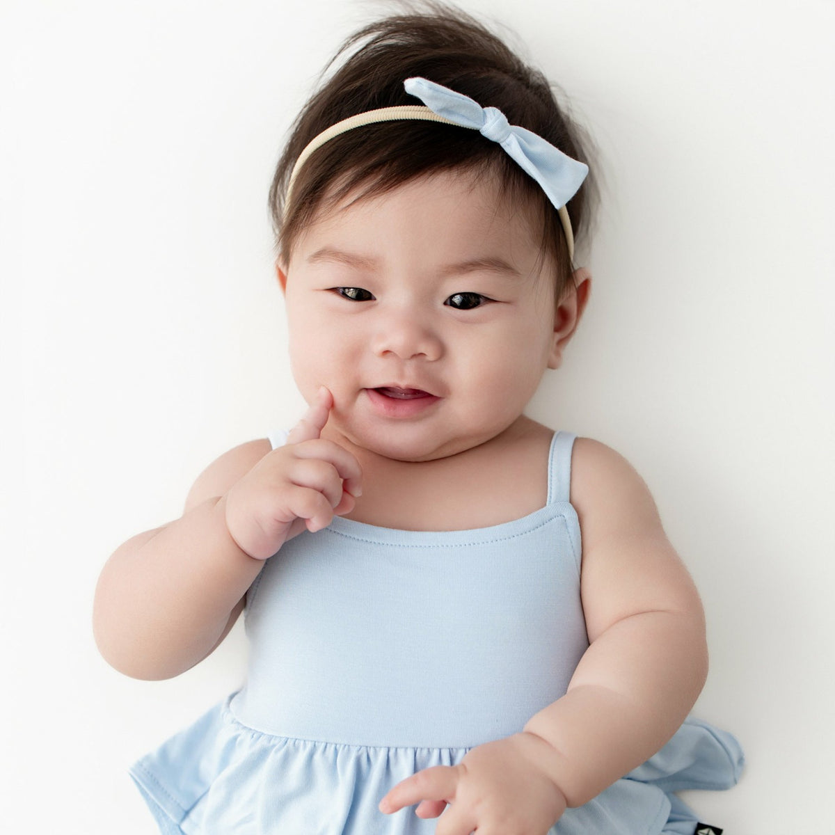 Tiny Nylon Bow in Breeze | Kyte Baby