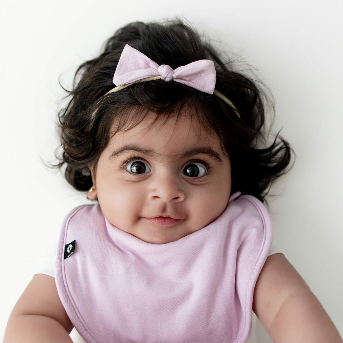 Tiny Nylon Bow in Thistle | Kyte Baby