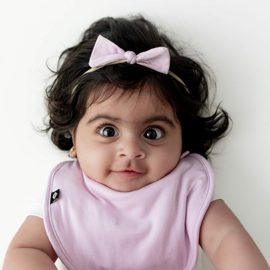 Tiny Nylon Bow in Thistle | Kyte Baby
