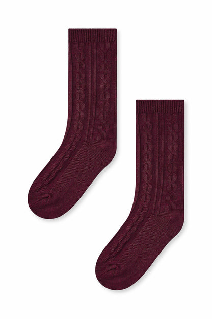 Knee High Socks in Burgundy | Kyte Baby