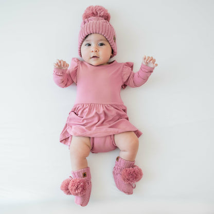 Knit Booties in Apple Blossom | Kyte Baby