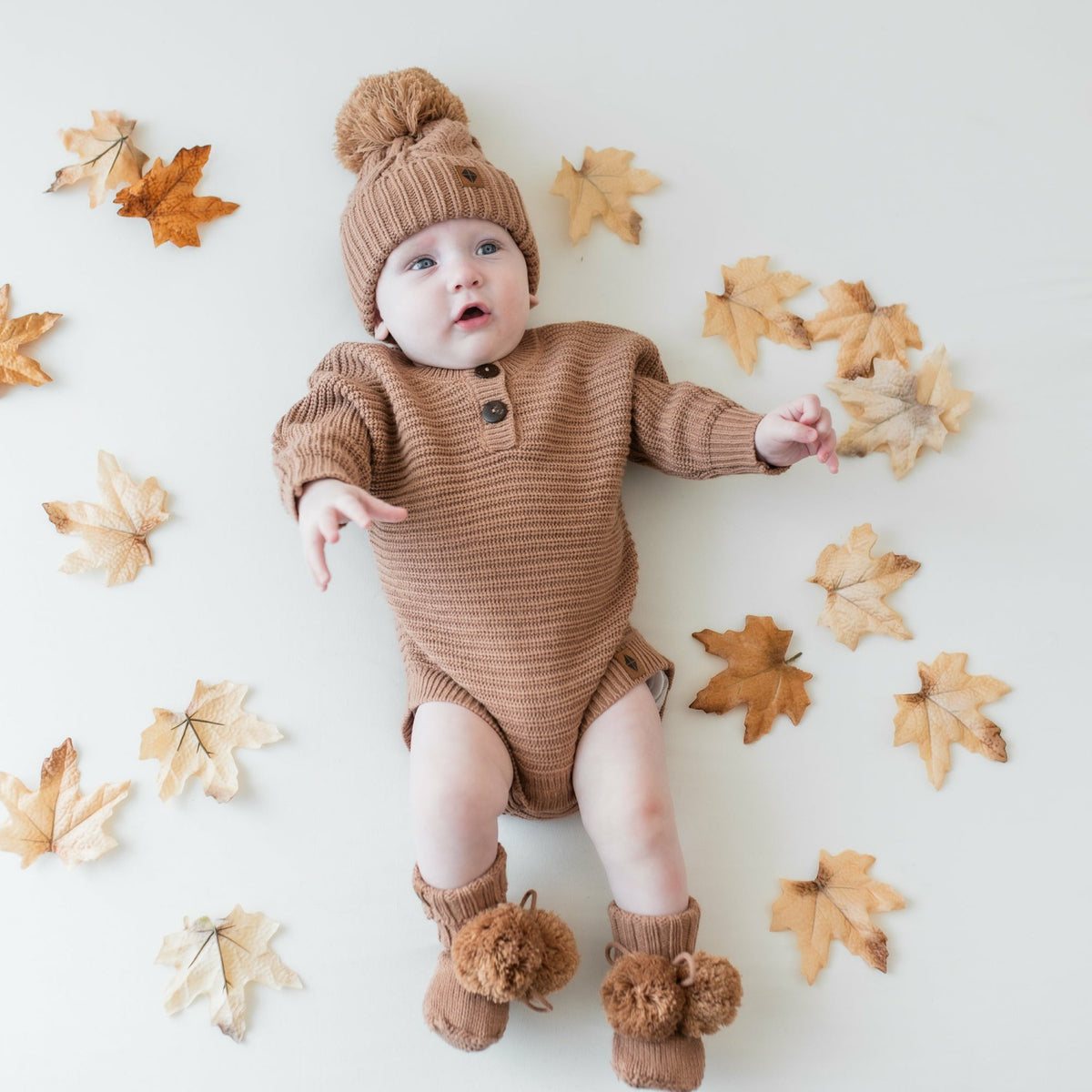 Knit Booties in Latte | Kyte Baby