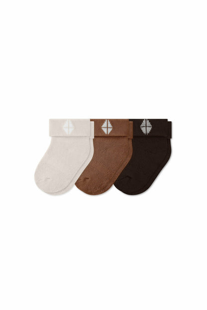 Baby 3-Pack Socks in Cafe | Kyte Baby
