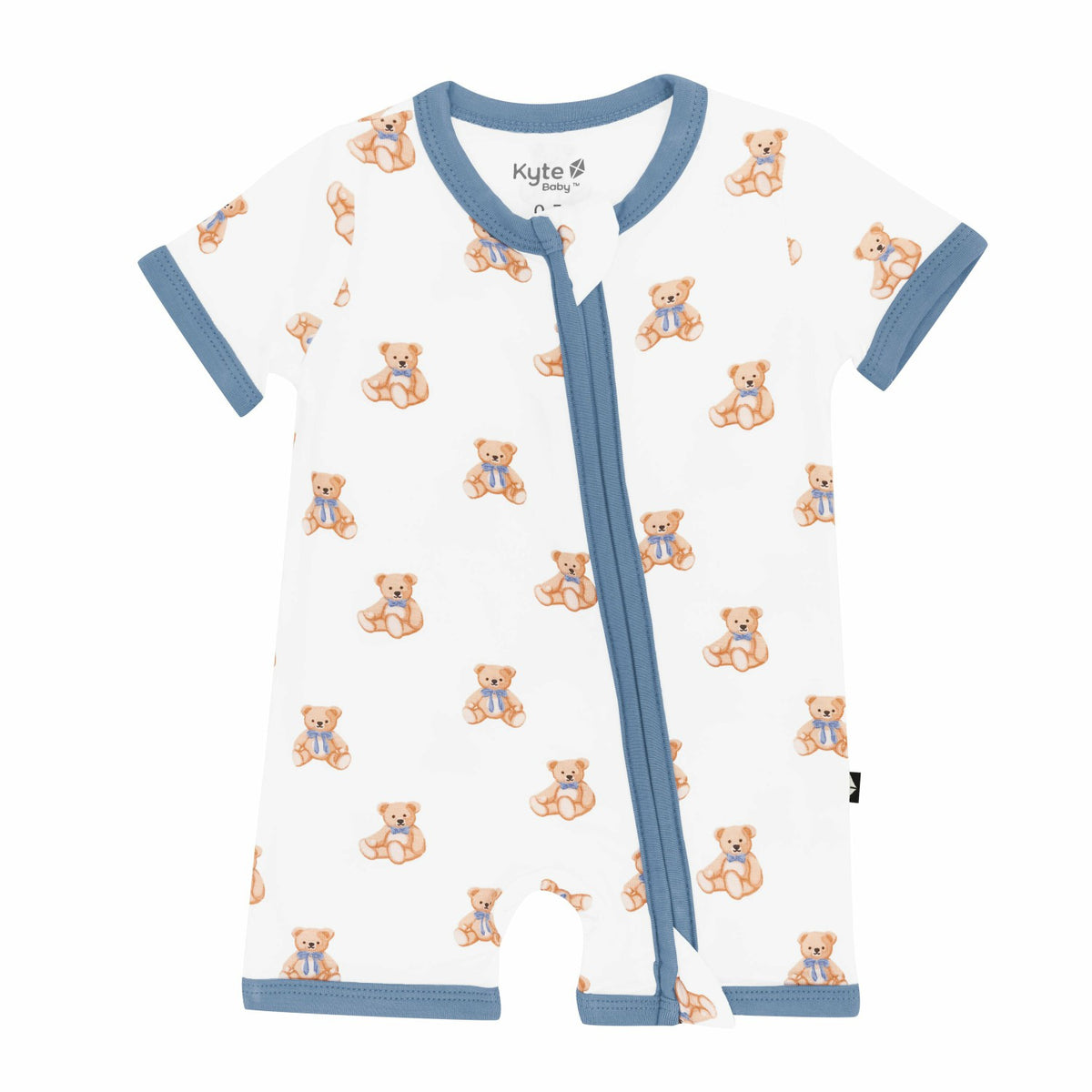 Zippered Shortall Romper in Teddy Bear | Kyte Baby