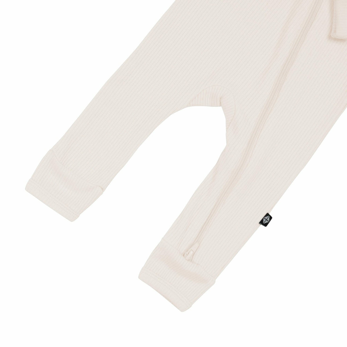Ribbed Zipper Romper in Oat | Kyte Baby