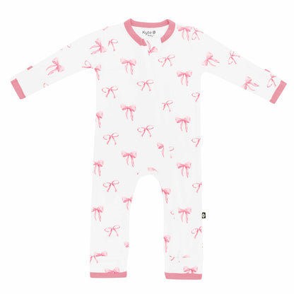 Shop Bamboo Zippered Romper in Bow Print | Kyte Baby