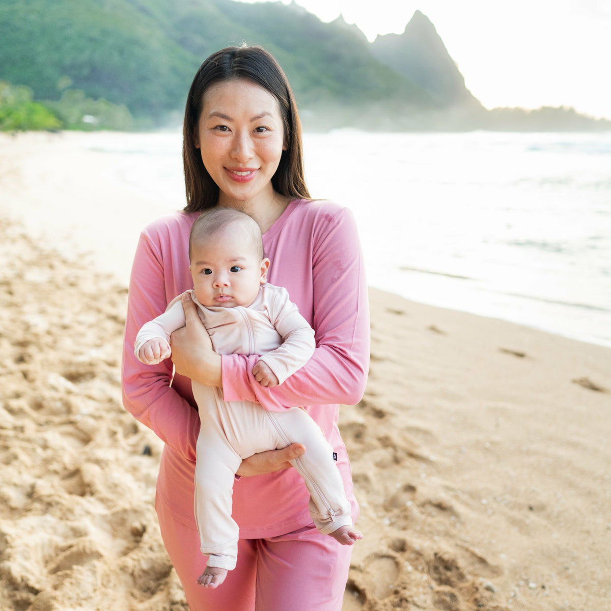 Zippered Romper in Blush | Kyte Baby