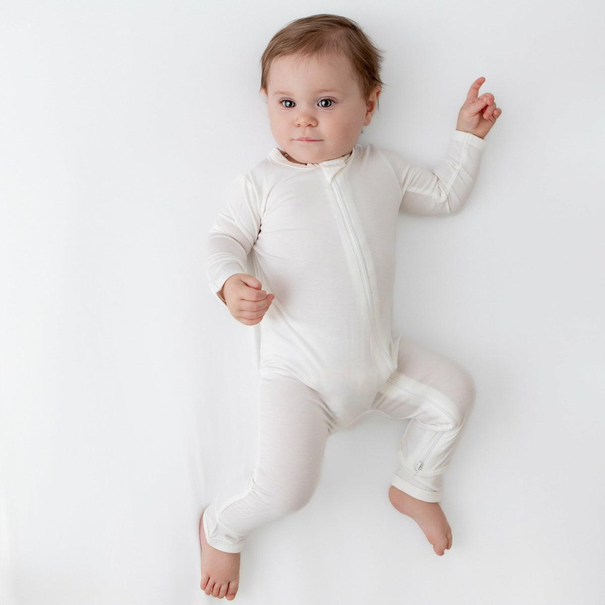 Zippered Romper in Cloud | Kyte Baby