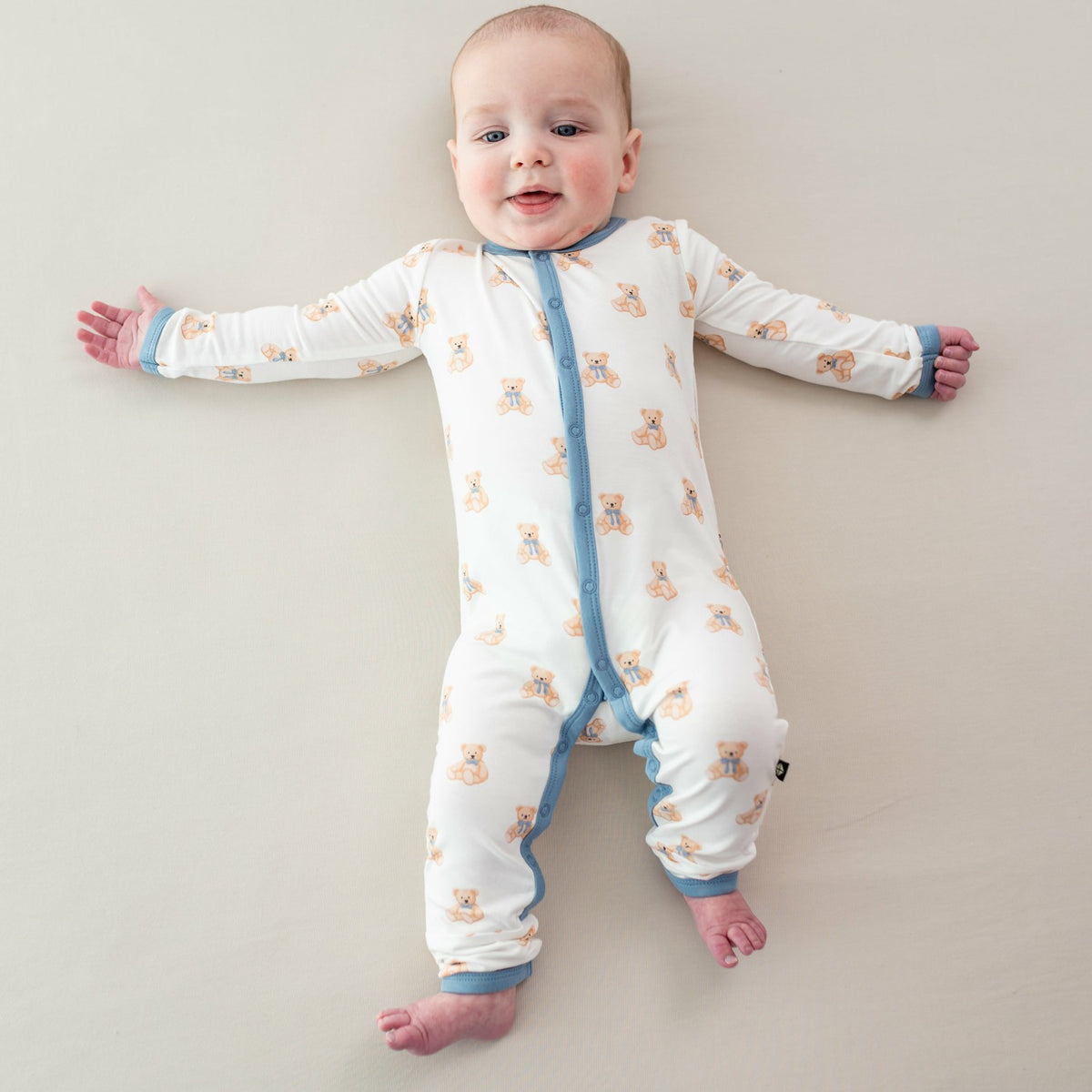 Bamboo Baby Romper in Teddy Bear Print | Kyte Baby