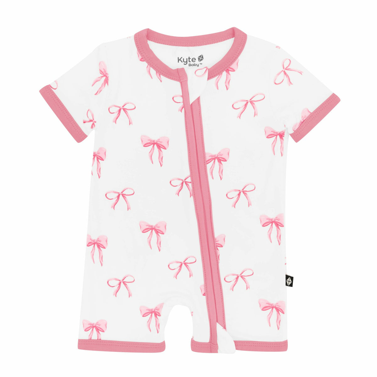 Zippered Shortall Romper in Bow | Kyte Baby