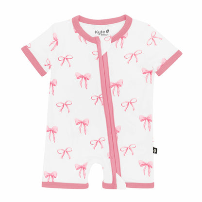 Zippered Shortall Romper in Bow | Kyte Baby