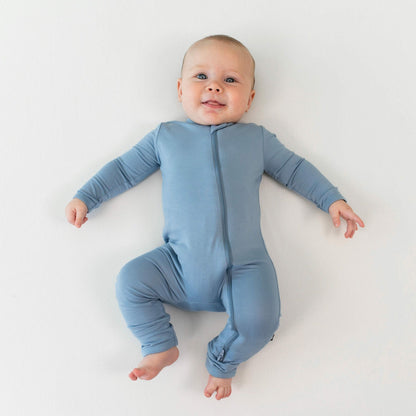 Zippered Romper in Slate | Kyte Baby