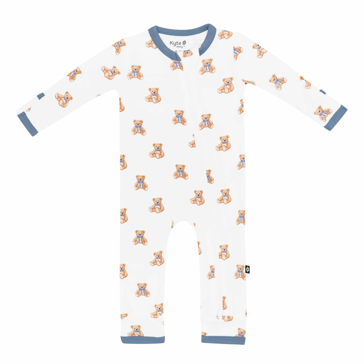 Bamboo Zippered Romper in Teddy Bear Print | Kyte Baby