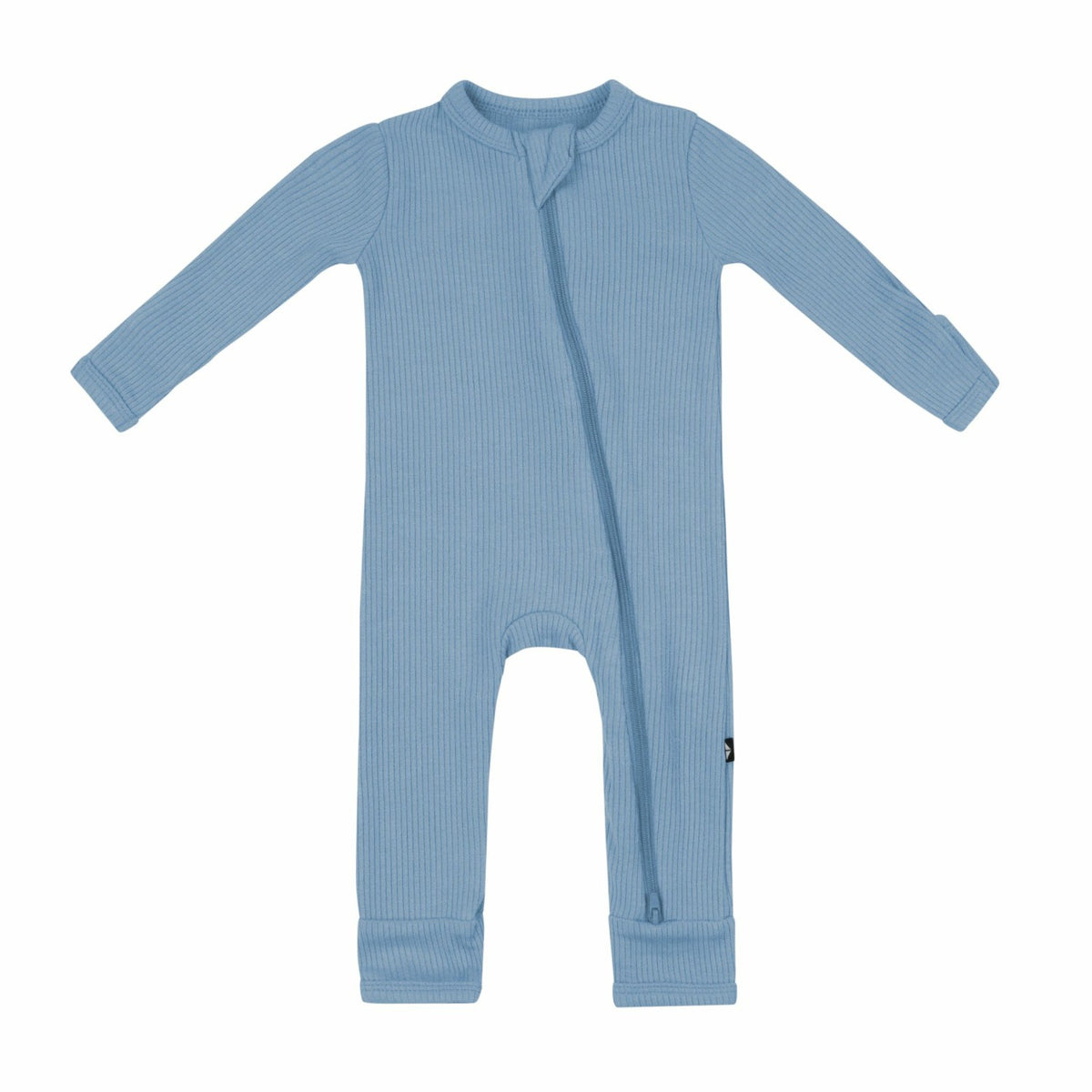 Ribbed Zipper Romper in Slate | Kyte Baby