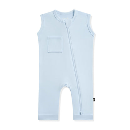 Zippered Sleeveless Romper in Breeze | Kyte Baby