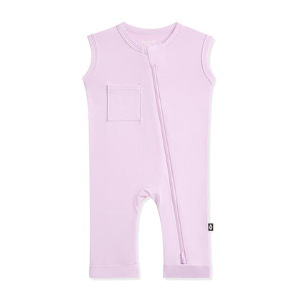 Zippered Sleeveless Romper in Thistle | Kyte Baby