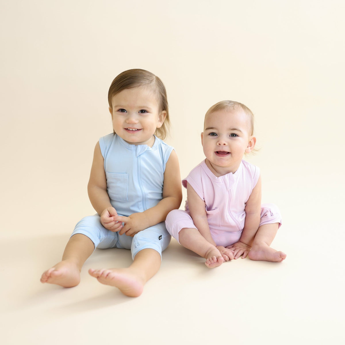 Zippered Sleeveless Romper in Thistle | Kyte Baby