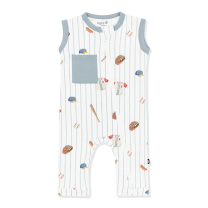 Zippered Sleeveless Romper in Home Run | Kyte Baby