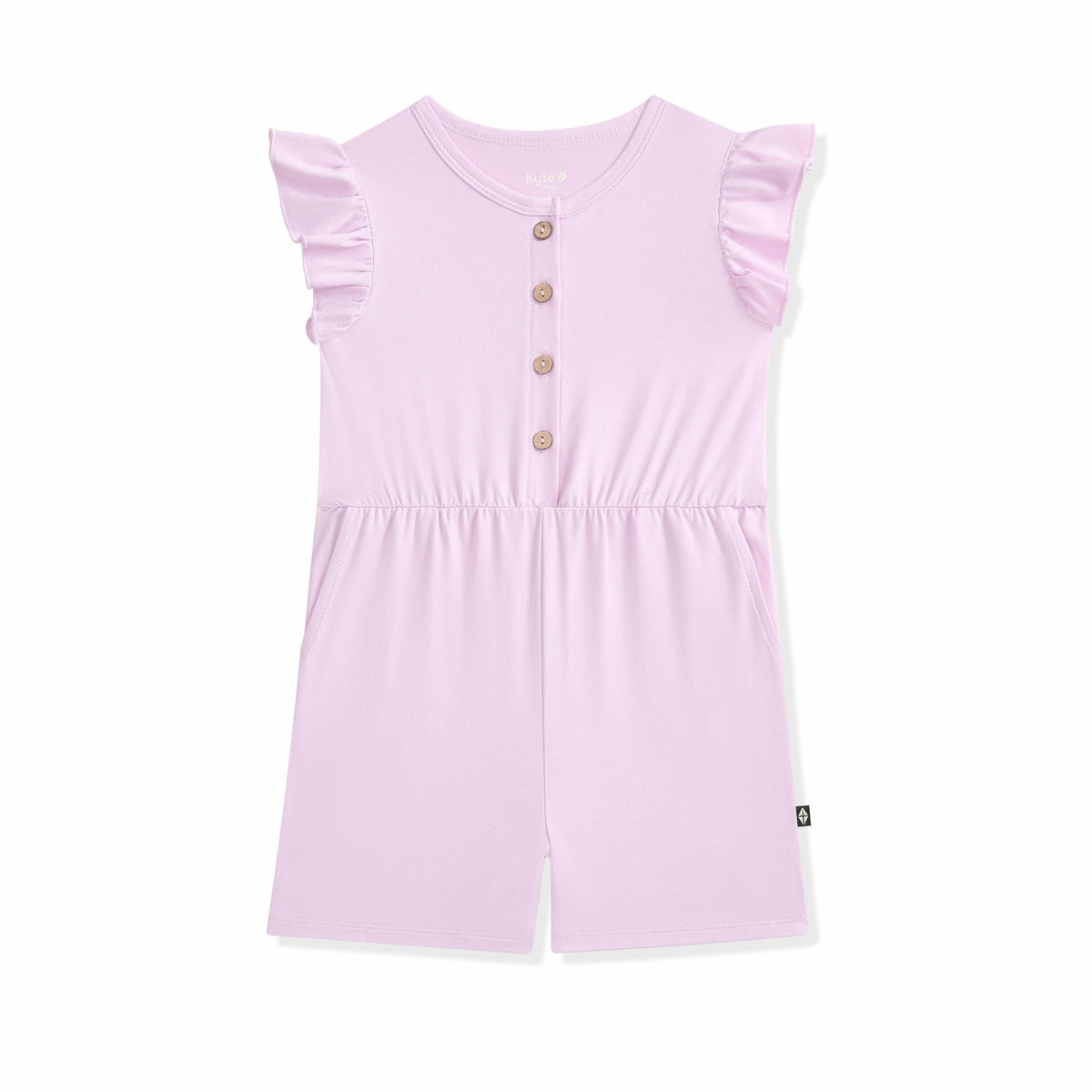 Flutter Sleeve Romper in Thistle | Kyte Baby