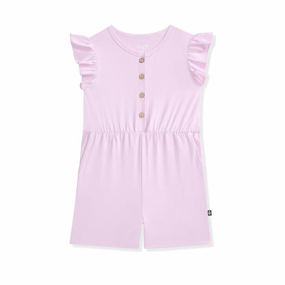 Flutter Sleeve Romper in Thistle | Kyte Baby